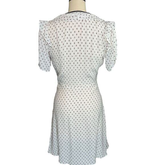 Maje White Princess  Ruffle Front Mini Dress | Size M - Picture 12 of 14